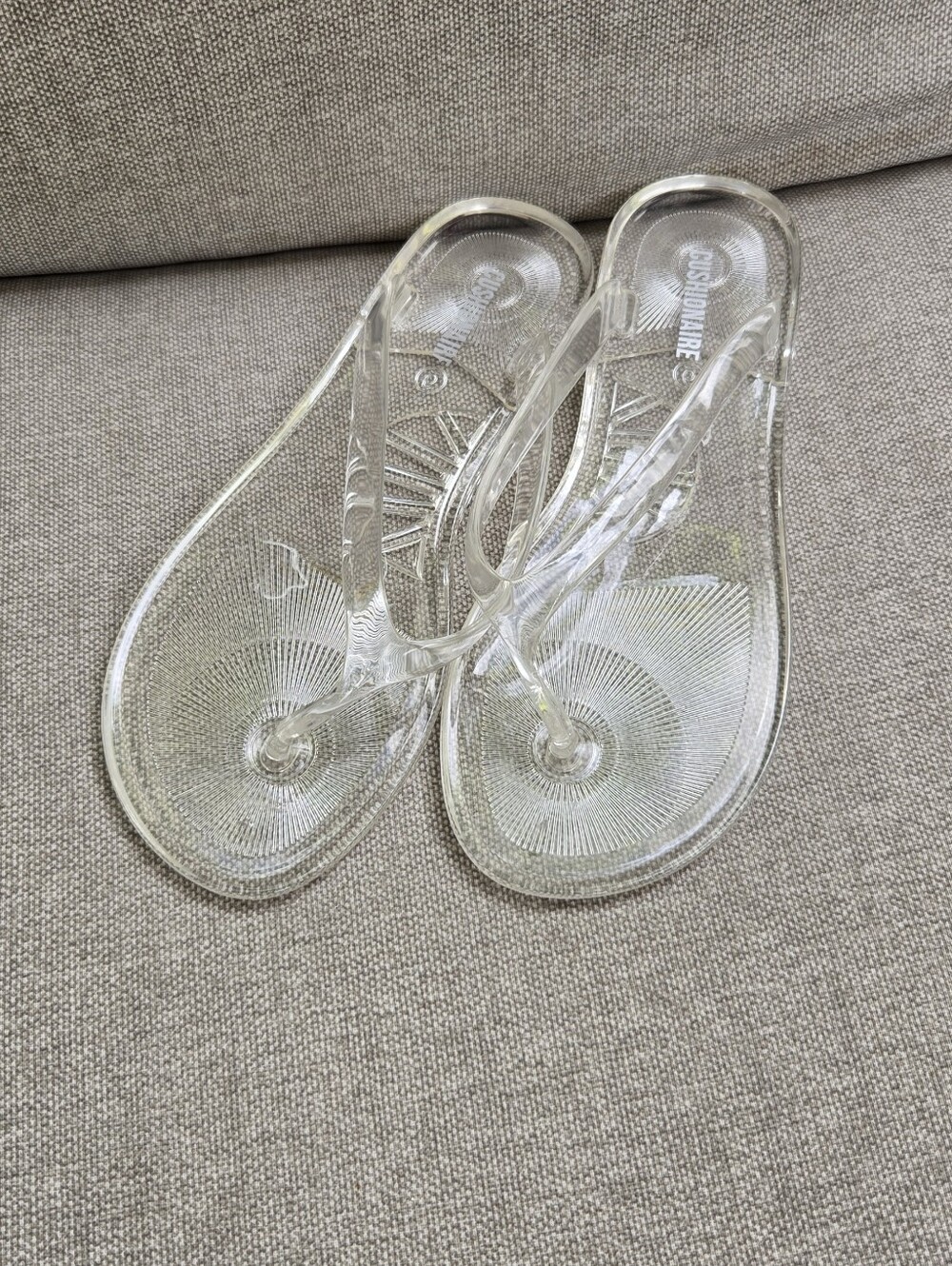 Cushionaire Clear Jelly Flip Flop Sandals -
